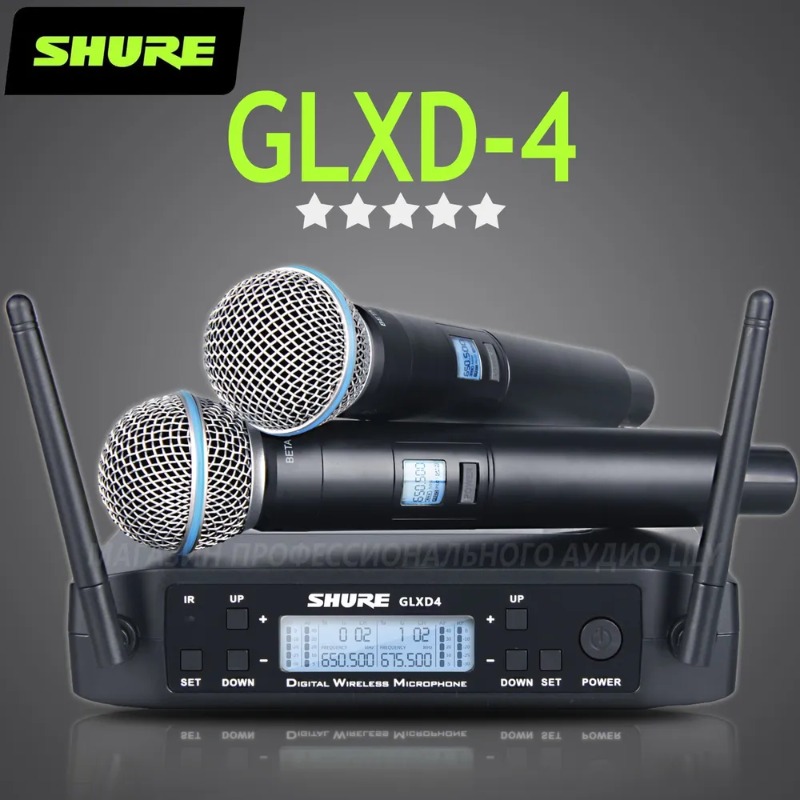 Ribbon Microphone - نظام ميكروفون لاسلكي احترافي Shure GLXD4