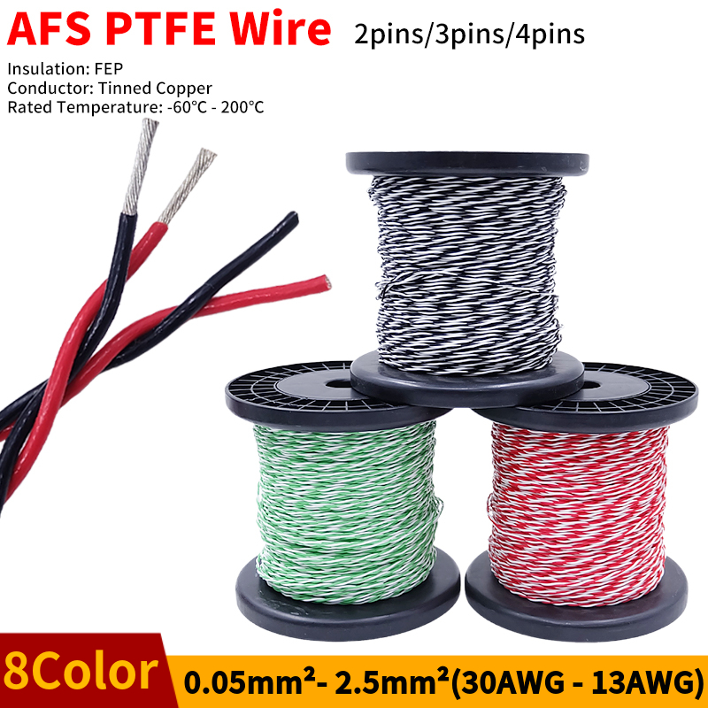 Audio Jumper Wire - سلك PTFE AFS200 2 دبابيس 26/25/24/22/20/18/17/15/13AWG
