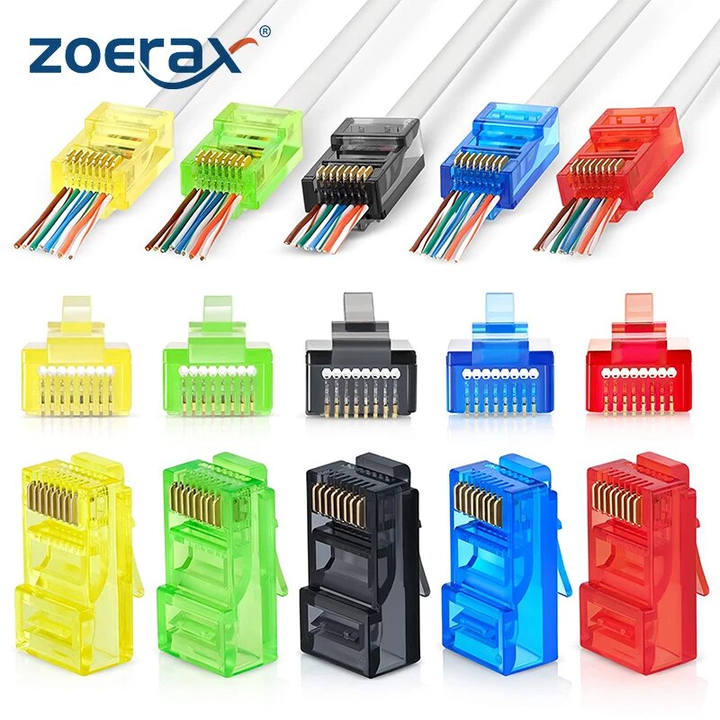 Rj45 Jack - 50 قطعة RJ45 Cat6 تمر عبر