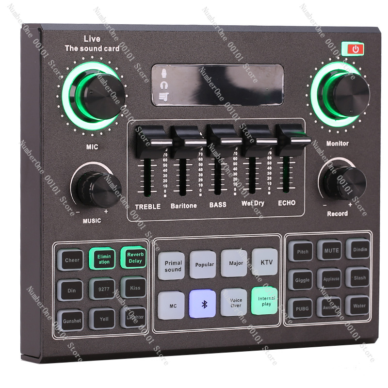Usb Sound Card - V9 بطاقة الصوت ميكروفون مجموعة USB