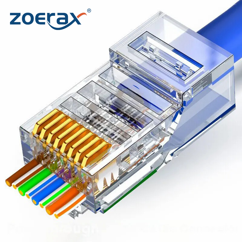 Rj45 Jack - ZOERAX 50/100 قطعة RJ45 تمرير من