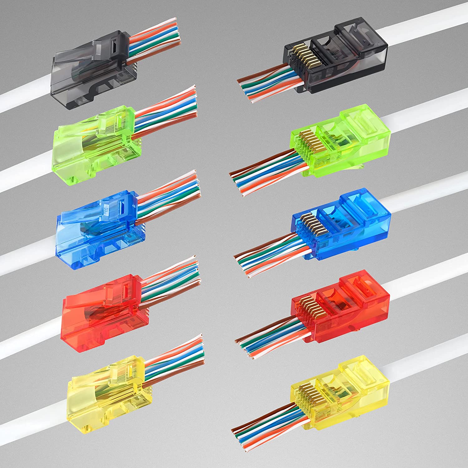 ZoeRax 100 قطعة موصلات RJ45 Ca - مراجعة Rj45 Jack وسعره