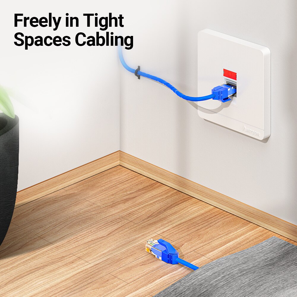 كابل شبكة Cat6a فائق النحافة م - مراجعة Rj45 Jack وسعره