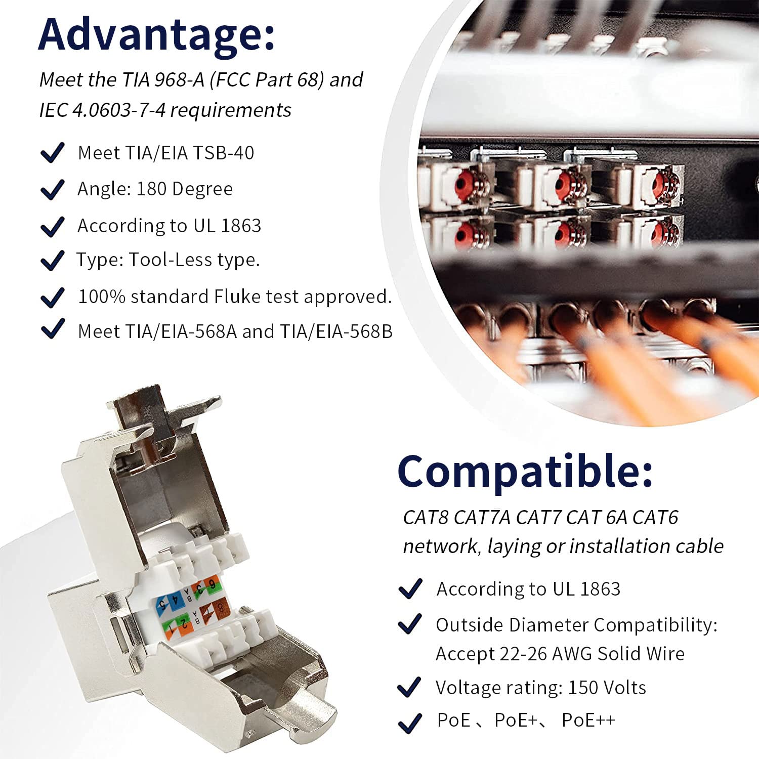 ZOERAX Cat6a Cat7 كيستون جاك C - مراجعة Rj45 Jack وسعره